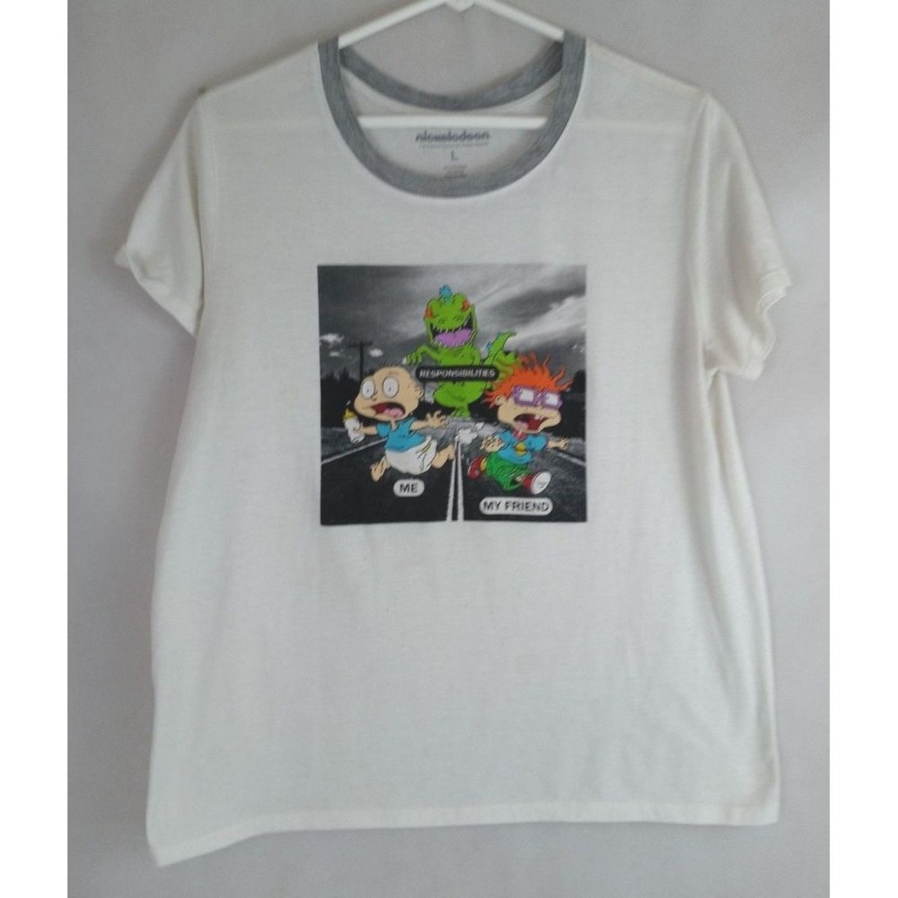 Nickelodeon Rugrat's Responsibilities Chucky Tommy Raptor T-Shirt Size Large